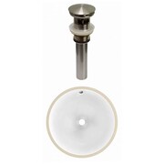AMERICAN IMAGINATIONS 17" W CUPC Round Undermount Sink Set In White, Brushed Nickel Hardware, Overflow Drain Incl. AI-31827